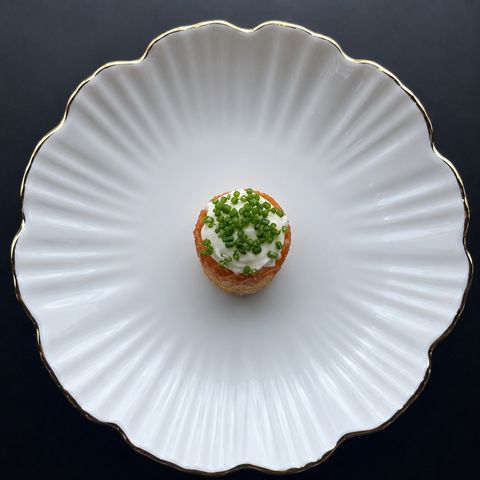 Smoked Salmon Cone, Crème Fraîche and Chive