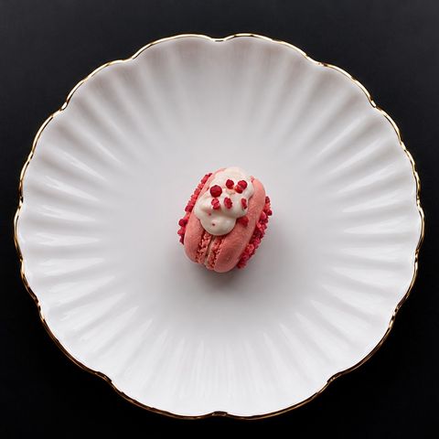 Panna Cotta and Raspberry Macaron